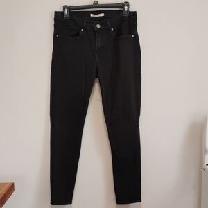 Levi's | Black 724 High Rise Straight Skinny Jeans | Women's 30
